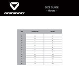 DRIRIDER Size Chart - Boots