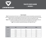 DRIRIDER Size Chart - YOUTH Jackets