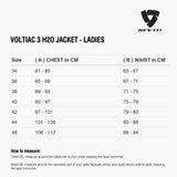 Size chart for REVIT Voltiac 3 H2O Jacket - Ladies