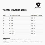 Size chart for REVIT Voltiac 3 H2O Jacket - Ladies