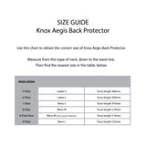 KNOX Size Chart - Aegis Back Protectors
