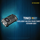 NITECORE 600 LUMEN USB-C RECHARGEABLE KEYCHAIN TORCH GREY