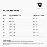 Size chart for REVIT Mile Jacket - Mens