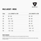 Size chart for REVIT Mile Jacket - Mens