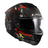 LS2 FF808 Stream II Angry Monkey Helmets - Matte Black / Red 06