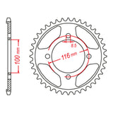 Sprocket Kit Kawasaki KLX140 Big Wheel - 428KRO 13/57
