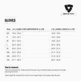 Size chart for REVIT Gloves - Mens