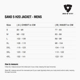 Size chart for REVIT Sand 5 Jacket - Mens