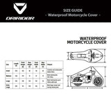DRIRIDER Size Chart - WP Bike Covers