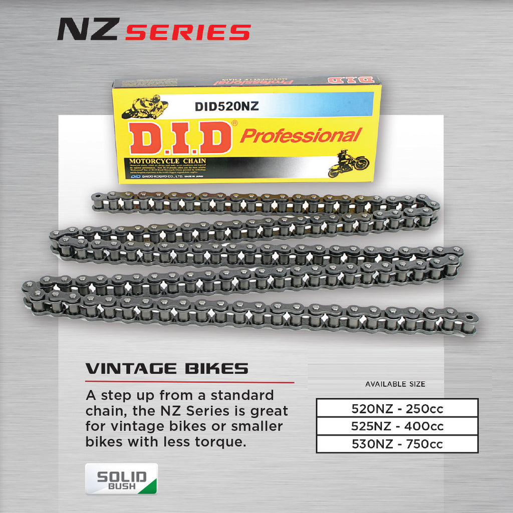 DID 520VO X 112 O-Ring Sealed Drive Chain – 112 Links – Natural – D.I.D Quality